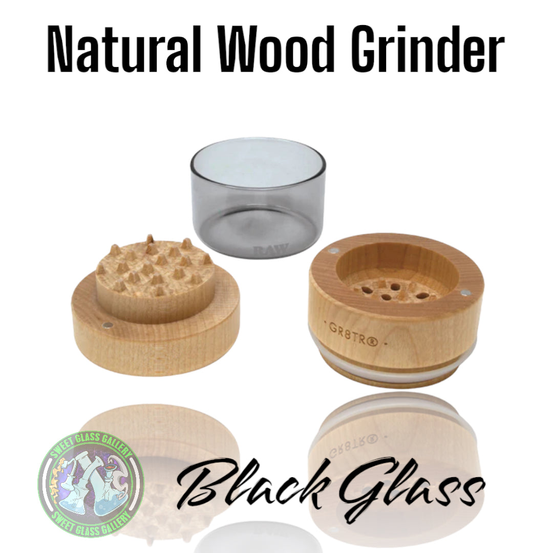 Raw - Natural Wood Grinder (Black Glass)