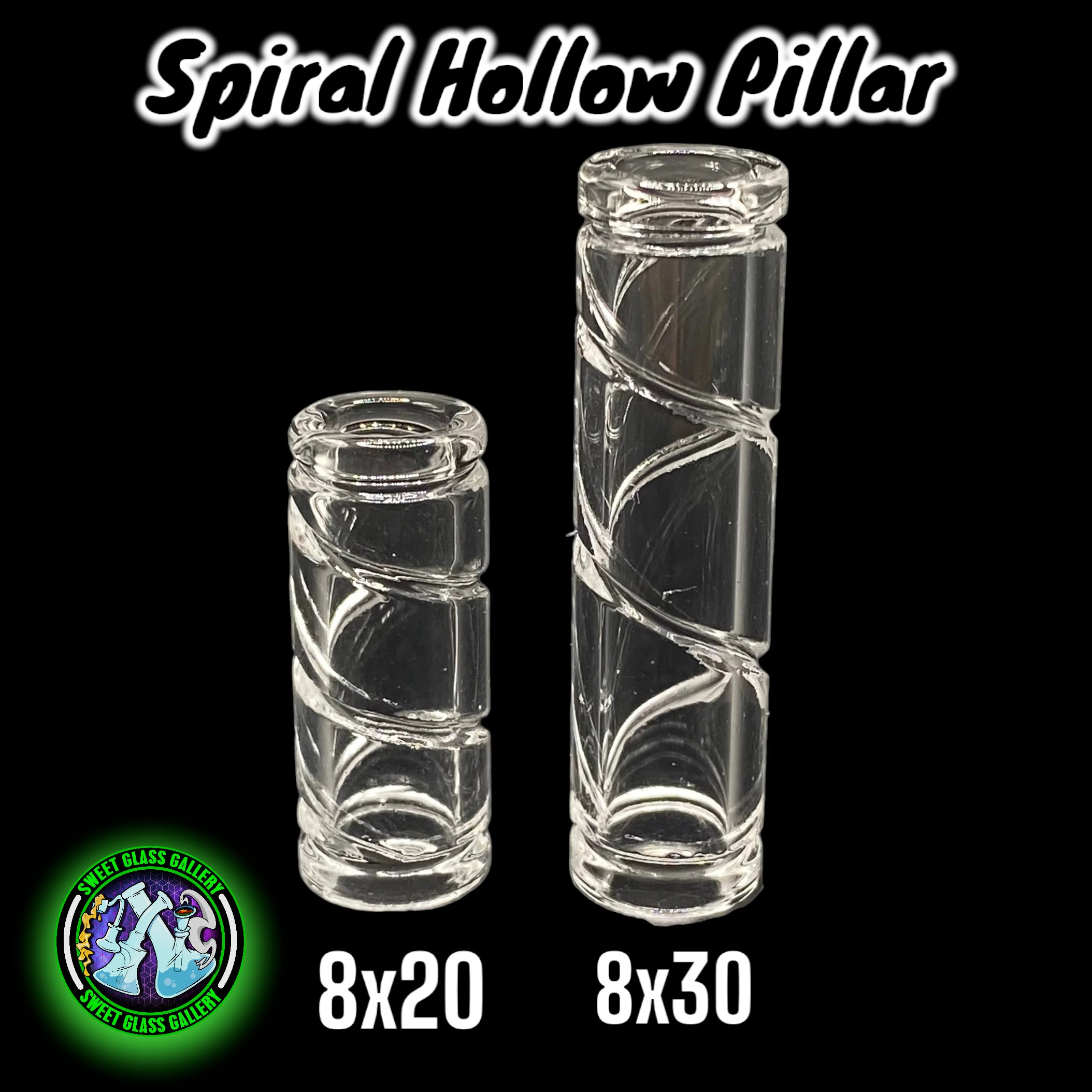 GeeWest - Pillar Engraved Spiral Hollow Quartz