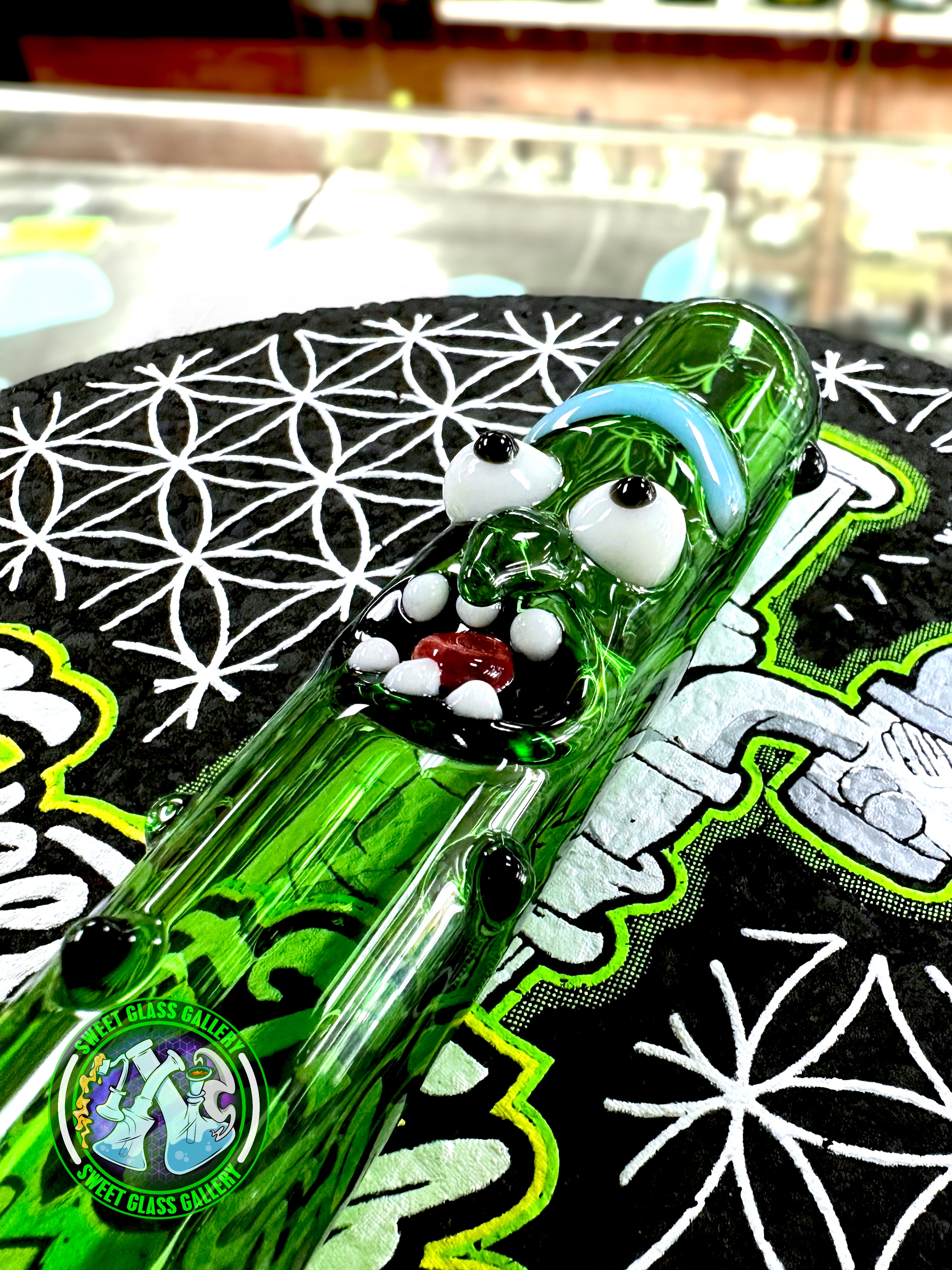 Daniel's Glass Art - Dry Pipe - Pickle Rick #5