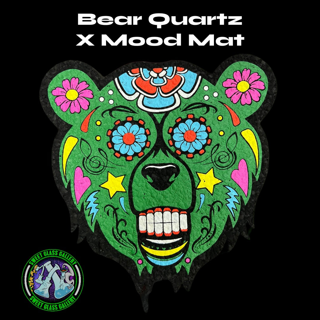 Moodmats -Dab Mat - Bear Quartz (Green Sugar Skull)