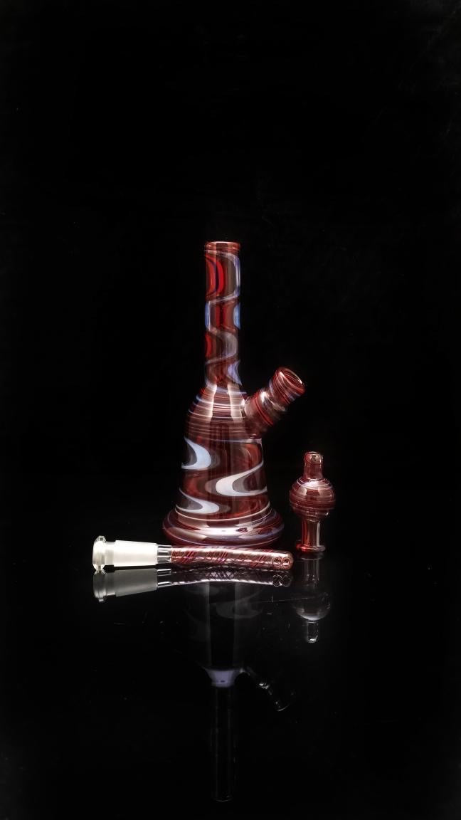 Chuey Glass - Fully Worked Wigwag Tube Rig w/ Matching Carb Cap