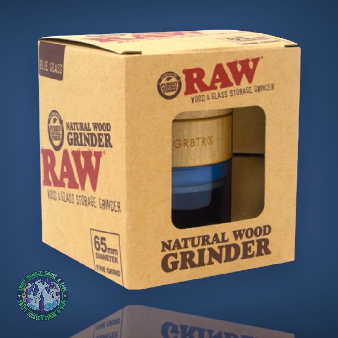Raw - Natural Wood Grinder (Blue Glass)