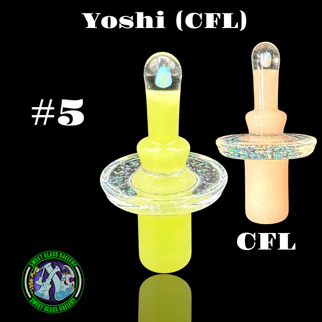 Fortunate Glass - Crushed Opal Color 16mm Control Tower Flat Caps