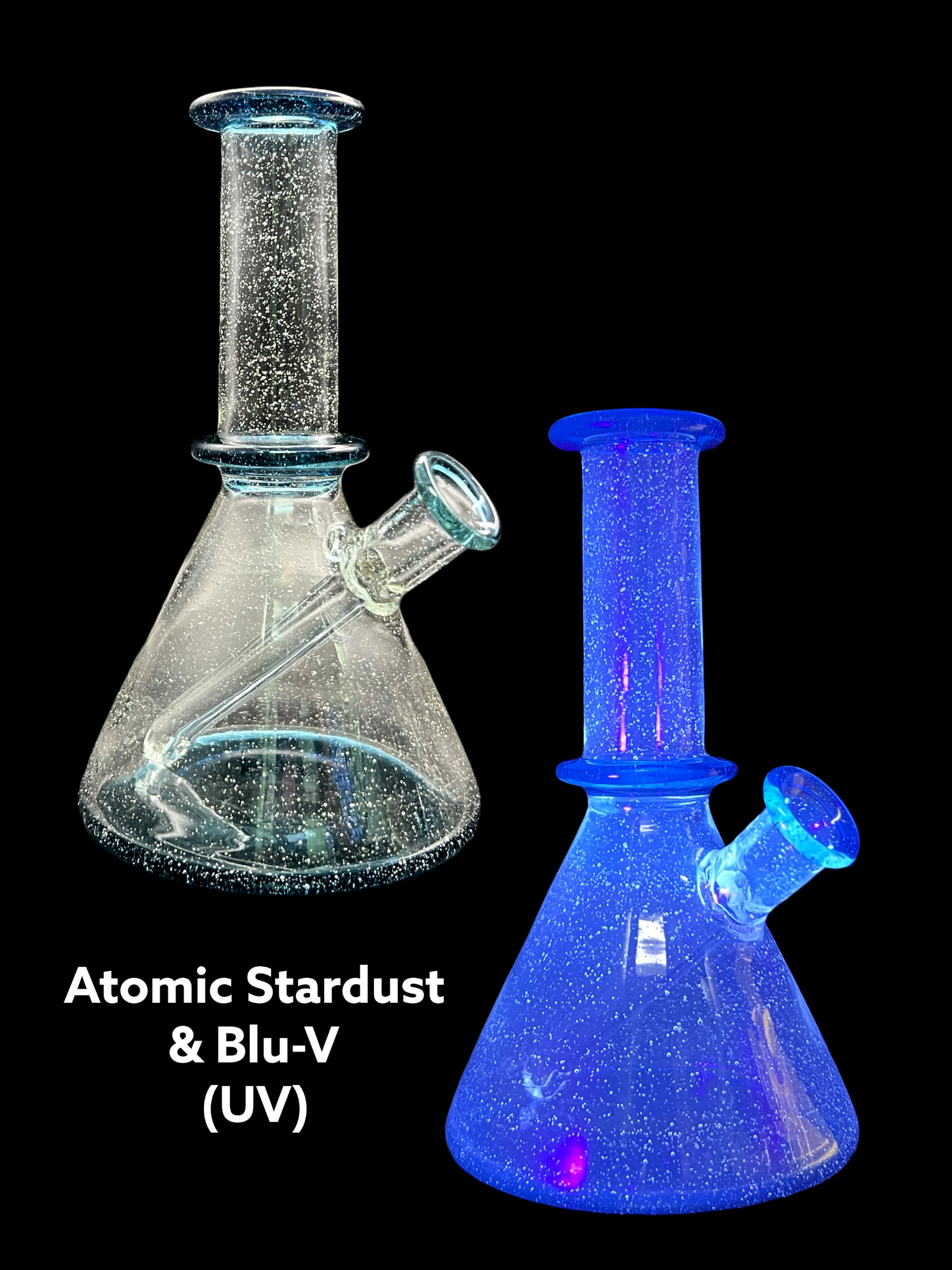 Selko Glass - Shreddy Flask Mini Beaker Rig (Blu-V/Atomic Stardust)